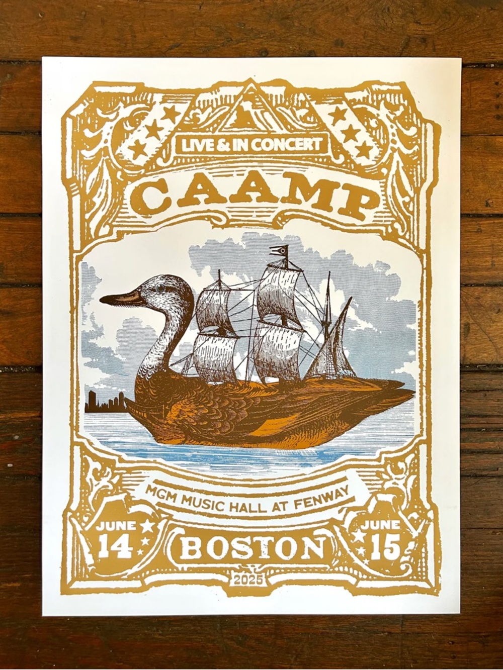 Caamp Official Boston Tour Stop Poster (June 2025)